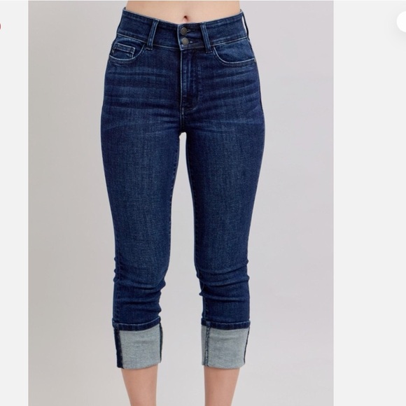 NWT Judy Blue High Rise Double Waist Band Capri Jeans - Picture 4 of 16